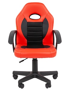 Детское компьютерное кресло CHAIRMAN KIDS 111, экокожа, красный/черный